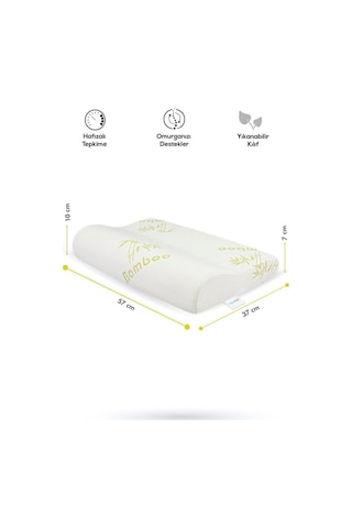 WhiteBlanco Bamboo Boyun Destekli Ortopedik Yastık Visco Yastık Class-bambooıı Krem