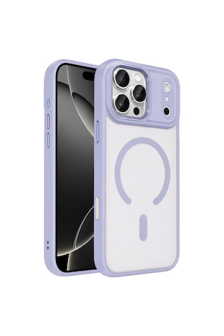 Joko - 205 - Apple iPhone Uyumlu 17 Pro Max Terea Magsafe Kapak - Csmo-tex - - Mor