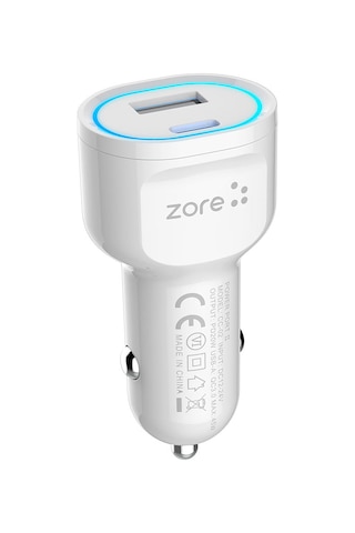 Alan Tech Cc-02 Hızlı Şarj Özellikli Led Işıklı Qc 3.0 Usb-a Ve Type-c Pd Araç Şarj Başlığı Pd 20w - Beya Beyaz