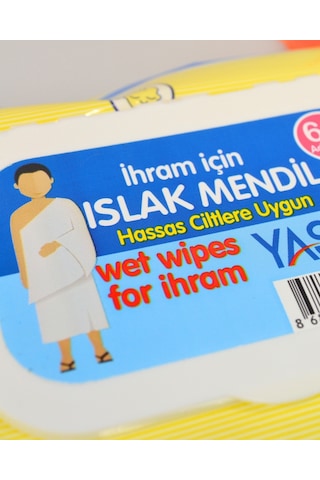 Umre ve Hac İçin Kokusuz Islak Mendil İhrama Uygun 2'li Paket 120 Adet Hijyen Mendil 2'li Set