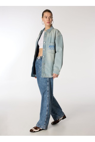 Moschino Jeans İndigo Kadın Düz Denim Pantolon A0329-1282