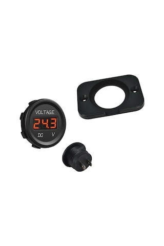 Shuıvan Dijital Voltmetre Akü Voltaj Göstergesi 12v/24v Kırmızı Işık - Çerçeveli-1602