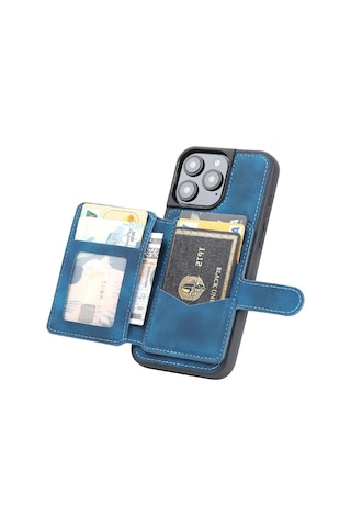 Teleplus Apple Uyumlu iPhone 14 Pro Max Kılıf H67 Kartlıklı Cüzdanlı Kılıf