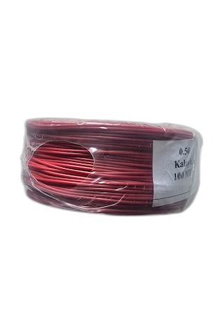 Tek Damarlı Kalaylı Tam Bakır Zil Teli Montaj Teli 0.50 Mm 100 Metre Kırmızı Zil Kablosu