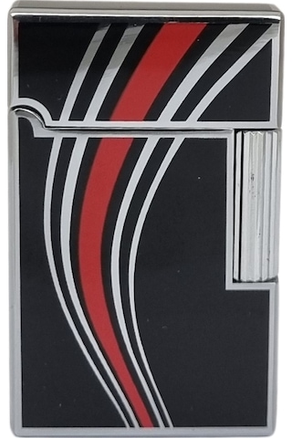 Vindiesel Soft Flame Siyah-gümüş-kırmızı Desenli Çakmak - Tr7690