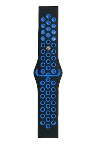 Buradabulabilirsin Watch 20mm Uyumlu Spor Delikli Kordon - Siyah-mavi Bbz