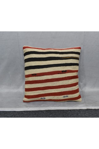 Zehra Abla Halı Yeni El Dokuma Dekoratif Kilim Kırlent Yastık Kılıfı 6705 Çok Renkli