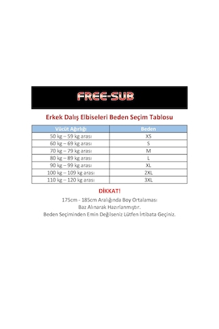 Daliselbisesimarket Free-Sub 3Mm Klasik Sörf Scuba Tüplü Dalış Elbisesi Wetsuit Çok Renkli