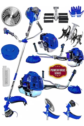 Graizer 52 Cc 11000 Rpm Yan Tipi Benzinli Ot Çalı Çim Biçme Tırpa