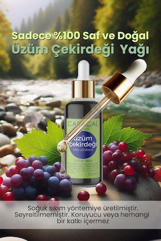 Caracal Soğuk Sıkım Üzüm Çekirdeği Yağı Doğal %100 Saf 50 Ml