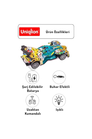 Buhar Efektli Işıklı Uzaktan Kumandalı Yarış Arabası