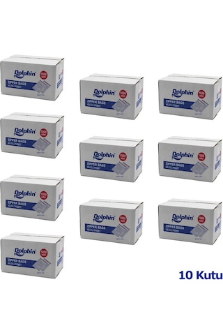 DE Dolphin Kilitli Şeffaf Buzdolabı Kilitli Saklama Poşeti Torba 9 x 11 CM 1000 Adetlik 10 Kutu