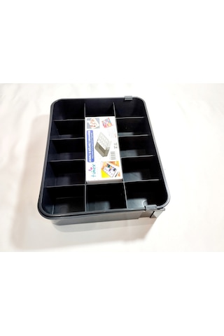 15 Bölmeli Ayarlanabilir Çekmece İçi Organizer Düzenleyici Kutu Plastik 32 X 23 Siyah Diğer