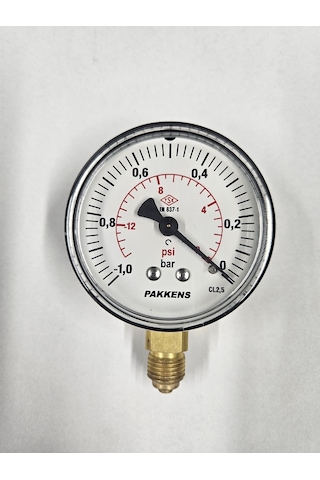 Pakkens Çap 63 Alttan -1/0 Bar Kuru Vakummetre Pakkens Çap 63 Alttan -1/0 Bar Kuru Vakummetre
