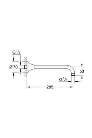 Rainshower Grandera Duş Başlığı Dirseği 285 Mm Krom/altın 27986ıg