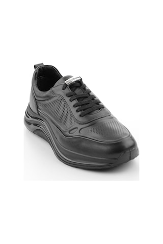 Siyah Hakiki Deri Erkek Sneaker E01018250503 Siyah