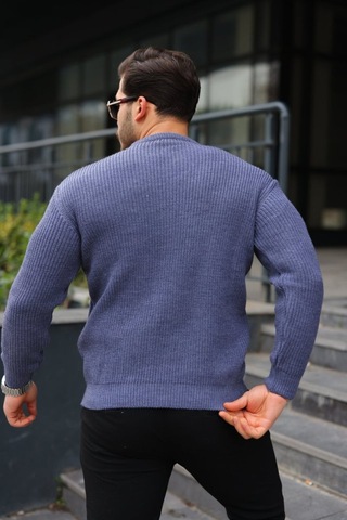 Butik İstanbul Erkek Bisiklet Yaka Örme Kazak Antrasit