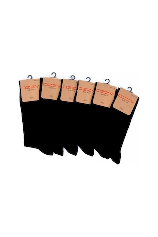 Ozzy Socks 6'Lı Siyah Viskon Dikişsiz Erkek Soket Çorap Siyah