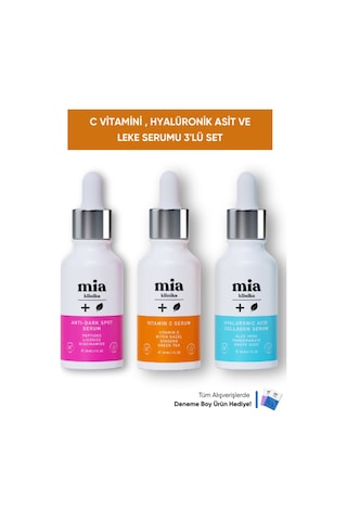 Mia Klinika C Vitamini Hyalüronik Asit Ve Kolajen Serum Cilt Pürüzsüzleştirici Serum 3'lü Set
