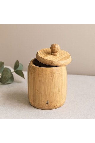 Kapaklı Ahşap Bambu Şekerlik 7.5 X 8.5 Cm Çok Renkli
