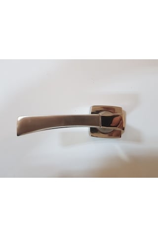 Çelik Kapı Kolu Rozetli Viktorya Nikel Saten Sol