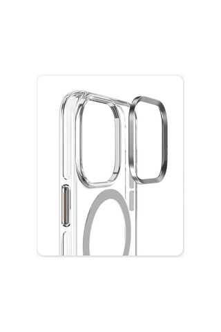 Joko Apple iPhone Uyumlu 15 Pro Kılıf Crystal Magsafe Kapak Glblseme - 44 - Şeffaf