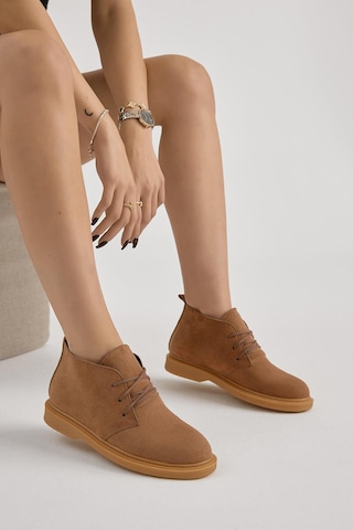 Termo Taban Bağcıklı Kadın Taba Süet Günlük Bot Tbmhh025 Taba Süet