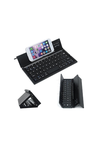 Fastbuy Tcherchı Üçlü Katlama Akıllı Telefon, Tablet Harici Taşınabilir Bluetooth Klavye, Kullanıcıya Özel Tasarım