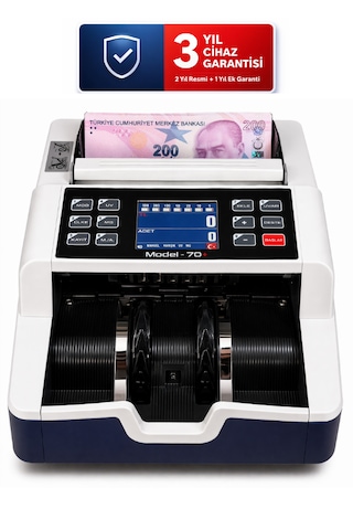 Sesli Karışık Para Sayma Makinesi Mıx 70+ Mavi Ve Beyaz Tl - Euro Karışık Sayım, Dolar Adet Sayım