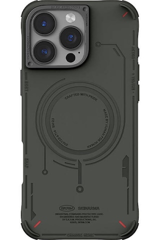 Apple iPhone 16 Pro Max Uyumlu Kılıf Magsafe Özellikli Metal Kamera Çerçeveli Skinarma Mecha Serisi Olive