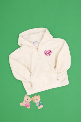 U.S. Polo Assn. Kız Çocuk Krem Yarım Fermuarlı Polar Sweatshirt 50296287-VR071