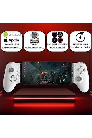 Profesyonel Titreşimli 400mah Type-c Girişli Mobil Oyun Kolu Joystick İos&android İle Uyumlu