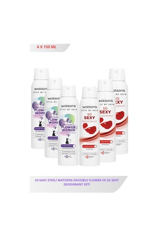 Watsons Invisible Flower 150 Ml X3 Ve So Sexy 150 Ml X3 Deodorant Seti