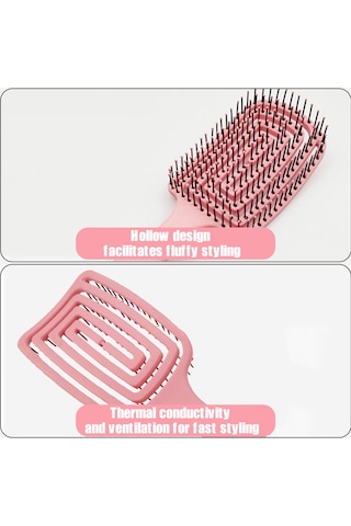 Suofeng 3'lü Saç Fırçası Ve Tarak Seti - Dolaşmayı Önleyen Kalın/ince/düz/kıvırcık Saçlar İçin Paddle Fırça Styling Seti, Islak/kuru Kullanım 4 Renk Erkek & Kadın