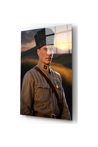 Atatürk Portresi 2 Yapay Zeka Cam Tablo
