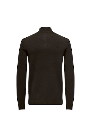 Only & Sons Onswyler Lıfe Reg 14 Half Zıp Knıt Noos Erkek Brown Kazak - 22021264 Kahverengi