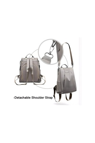 Moveevo Kadın Çift Askılı Sırt Çantası - Minimalist Desenli Nilon Oksford Kumaş - Dışarıda Kullanıma Uygun - Kahverengi Diğer