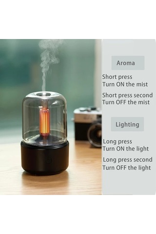 Techbloom Senbowe Taşınabilir Usb Nemlendirici Ve Mum Aromaterapi Black 406oz Sessiz Otomatik Kapanma Kompakt Tasarım