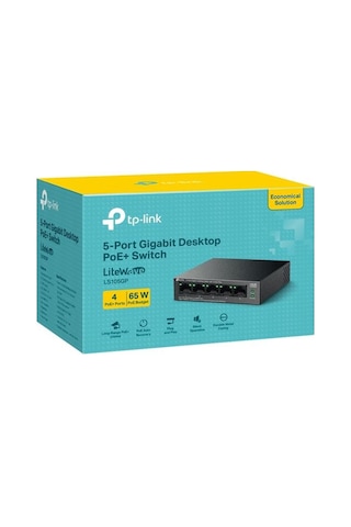 Tplınk LS105GP 4 Port Gigabit + 1 Port RJ45 65 W 250 M Uplink Poe Switch
