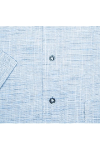 Bol Kesim Kısa Kollu Buz Mavisi Erkek Gömlek Buz Mavi