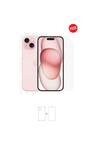 Apple iPhone 15 Uyumlu Full Body 360 Derece Ön Arka Ve Yan Koruyucu Tpu Film