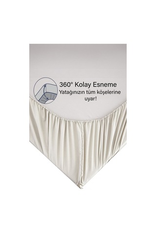 Ranforce Kırmızı Pamuklu Tek / Çift Kişilik Battal Tam Kenar Lastikli Çarşaf 14 Renk Fıtted Krem