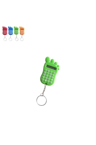 Yeşil Ayak Şekilli Mini 8 Haneli Hesap Makinesi Anahtarlık 1 Adet Ebat: 6.7 CM x 4 CM