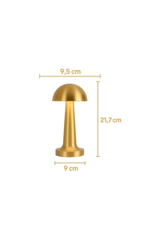 Rigour Mantar Masa Lambası Dokunmatik 3 Renkli Ayarlanabilir Şarjlı 3 Renkli Ayarlanabilir Gold Dekor Lambası