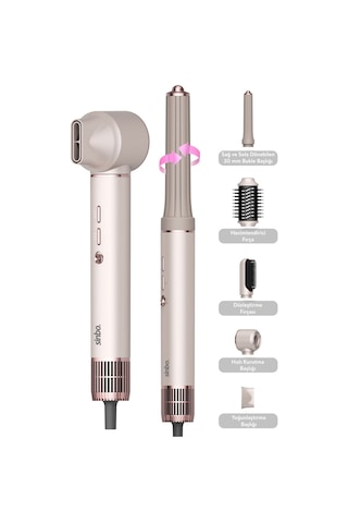 Sinbo SHD-1719 Pro Airwrap Compact Multi-Styler Graphite Gray Saç Şekillendirme Seti
