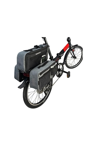 Procycle Katlanır Bisiklet Termal Çanta Heybe Seti 3lü Gri