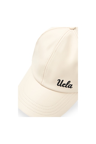 Ucla Damıan Kemik Rengi Baseball Cap Suni Deri - Unisex Şapka Kemik