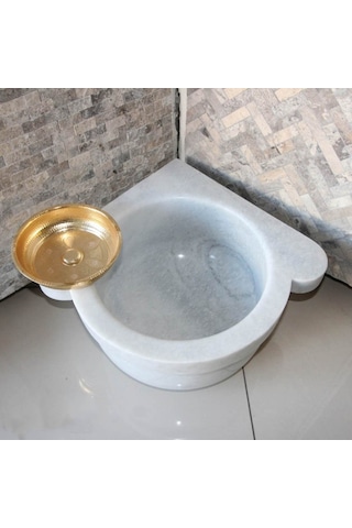 Muğla Beyaz Mermer Düz Köşe Kurna