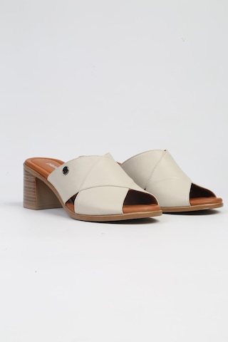 Pierre Cardin Pc-7219 - Bej-kadın Topuklu Terlik Bej