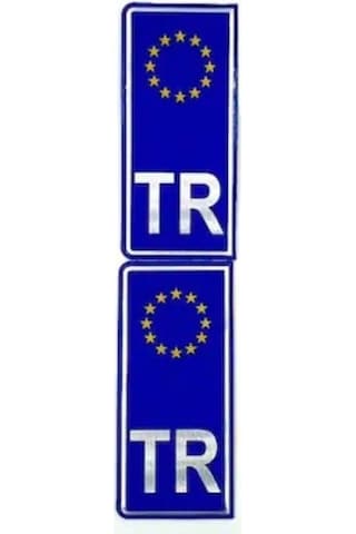 Carmind TR Avrupa Birliği Plaka için Alüminyum Sticker (2 Adet)
